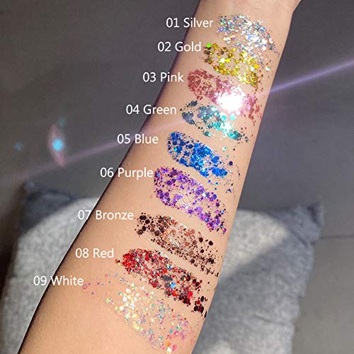 GL-Turelifes Mermaid Sequins Chunky Glitter Liquid Eyeshadow Glitter Body Gel...