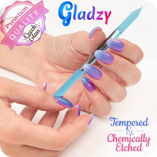 Glass Cuticle Pusher by GLADZY - Manicure Stick, Genuine Czech Quality, Profe...