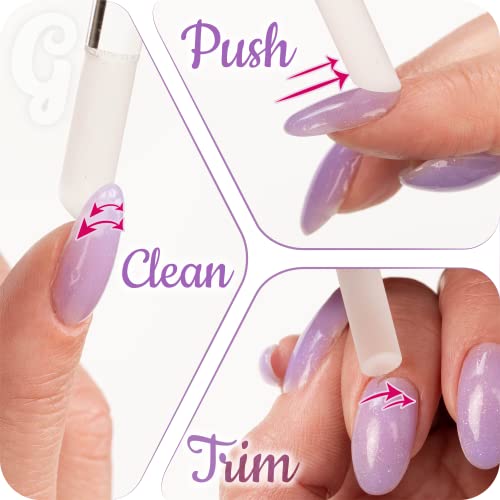Glass Cuticle Pusher by GLADZY - Manicure Stick Professional Nail Care, Preci...