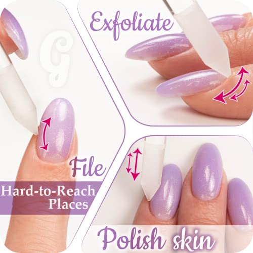 Glass Cuticle Pusher by GLADZY - Manicure Stick Professional Nail Care, Preci...