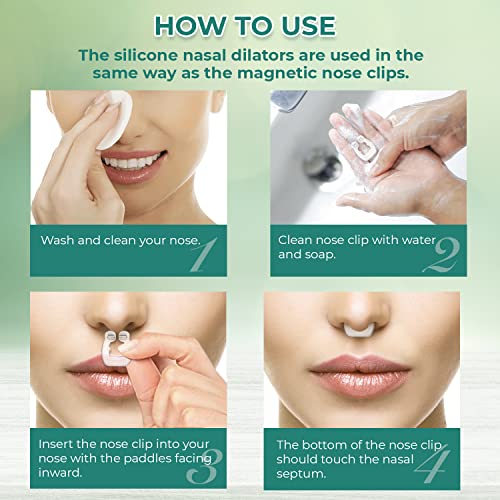 Glalove Anti-Snoring Solution, 4 Pack Silicone Magnetic Nose Clips & 8 Pack S...