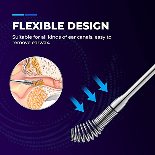 Glalove Ear Wax Removal Stainless Steel 360° Spiral Ear Care Tools
