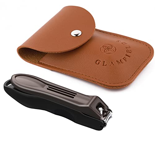 GLAMFIELDS Nail Clippers with No Splash Storage Box, Large Fingernail Toenail...