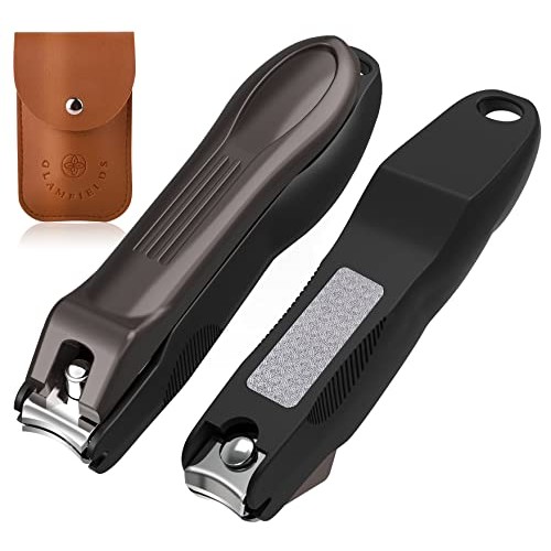 GLAMFIELDS Nail Clippers with No Splash Storage Box, Large Fingernail Toenail...