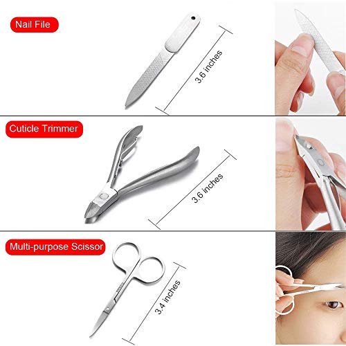 Glamne Manicure Pedicure Set Tools Professional Stainless Steel Nail Care Kit...