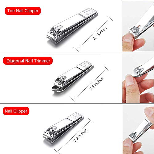 Glamne Manicure Pedicure Set Tools Professional Stainless Steel Nail Care Kit...