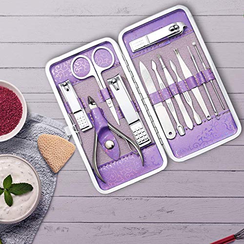 Glamne Manicure Pedicure Set Tools Professional Stainless Steel Nail Care Kit...