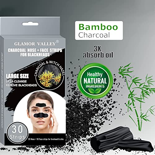 OverSize 3X Absorb Oil Blackhead Remover Strips Nose + Face Strips Charcoal N...