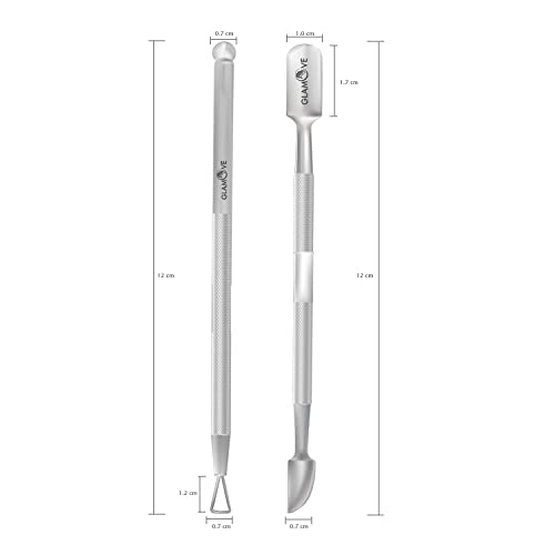 GLAMOVE Nail Cuticle Pusher Set - Stainless Steel Cuticle Remover Gel - Profe...