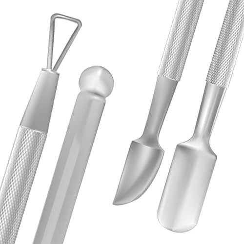 GLAMOVE Nail Cuticle Pusher Set - Stainless Steel Cuticle Remover Gel - Profe...