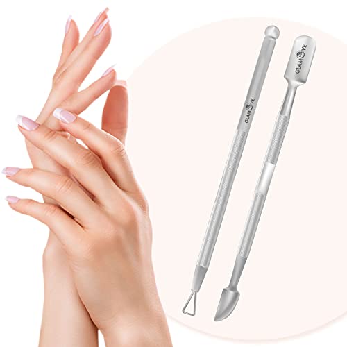 GLAMOVE Nail Cuticle Pusher Set - Stainless Steel Cuticle Remover Gel - Profe...