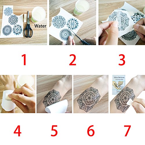 glaryyears 40 Sheets X-Ray Flower Temporary Tattoos for Women, Blossom Waterc...