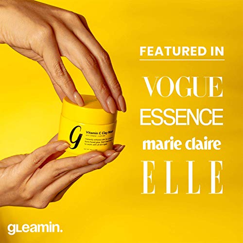 Gleamin Turmeric Vitamin C Clay Mask & Mask Brush - Clay Face Mask with Aloe ...