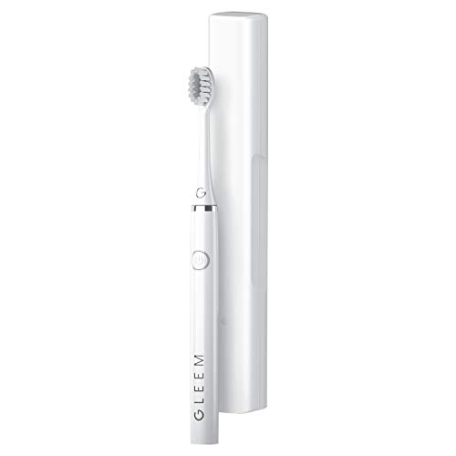 Gleem Battery Power Electric Toothbrush with Travel Case, Soft Bristles, White