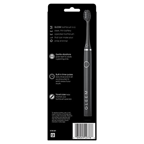 Gleem Battery Powered Electric Toothbrush, Black