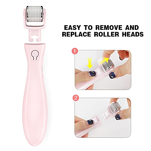 Microneedle Derma Roller for Face Skin Body and Hair Growth, Facial Dermaroll...