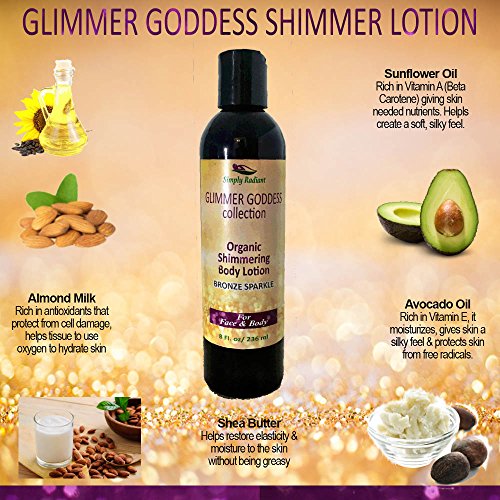 Glimmer Goddess Organic Body Shimmer Lotion - Super Level 3 Bronze Body Shimm...