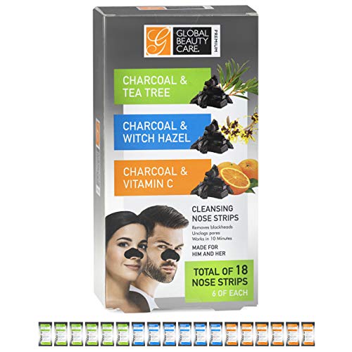 Global Beauty Care Premium 18 Nose Cleansing Strips VARIETY PACK Charcoal wit...