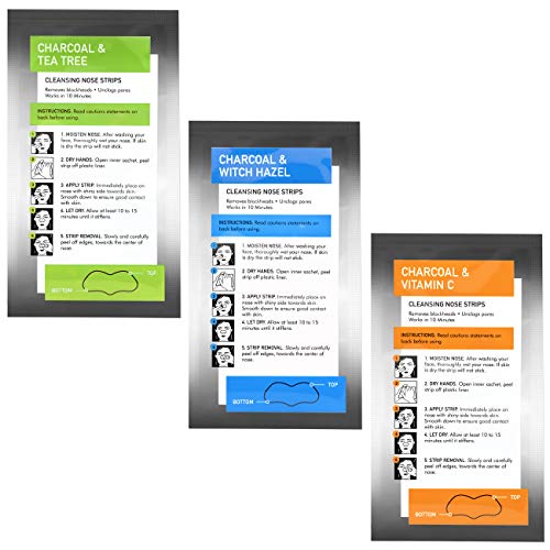 Global Beauty Care Premium 18 Nose Cleansing Strips VARIETY PACK Charcoal wit...