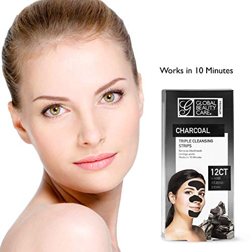 Global Beauty Care Premium Triple Zone Cleansing Strips of Activated Charcoal...