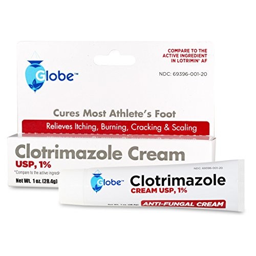 (5 pack) Globe Clotrimazole Antifungal Cream 1% (1 oz) Relieves the itching, ...