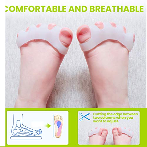 GloDeals Bunion Corrector, 6pcs Kids toe separator Soft Gel Bunion Pad&Spacer...