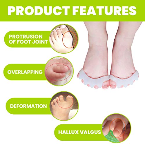 GloDeals Bunion Corrector, 6pcs Kids toe separator Soft Gel Bunion Pad&Spacer...