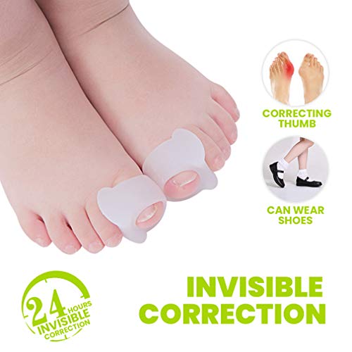 GloDeals Bunion Corrector, 6pcs Kids toe separator Soft Gel Bunion Pad&Spacer...