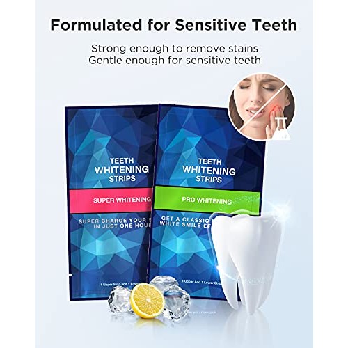 Teeth Whitening Strips , Non-Slip for Sensitive Teeth , 18 Pcs, White Strips ...