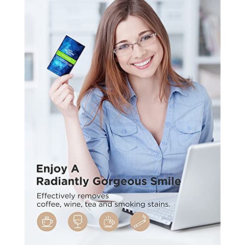 Teeth Whitening Strips , Non-Slip for Sensitive Teeth , 18 Pcs, White Strips ...