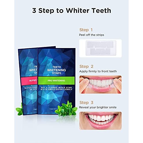 Teeth Whitening Strips , Non-Slip for Sensitive Teeth , 18 Pcs, White Strips ...