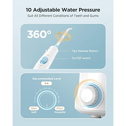 Water Flossers for Teeth , 600ML Dental Water Teeth Cleaner with 8 Jet Tips f...