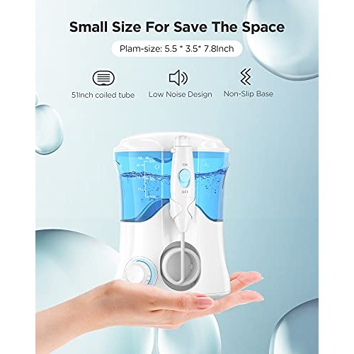 Water Flossers for Teeth , 600ML Dental Water Teeth Cleaner with 8 Jet Tips f...