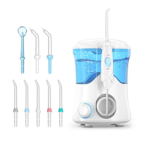 Water Flossers for Teeth , 600ML Dental Water Teeth Cleaner with 8 Jet Tips f...