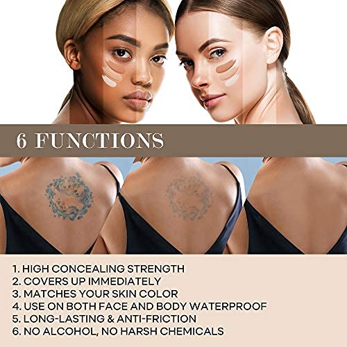 Glossiva Tattoo Concealer - Skin Concealer - Waterproof - For Dark Spots, Sca...