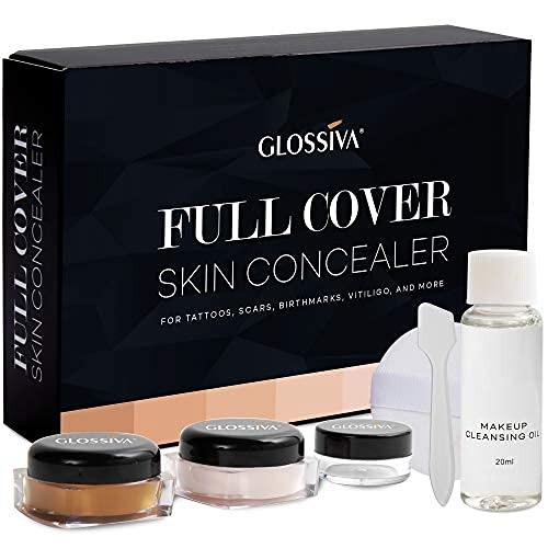 Glossiva Tattoo Concealer - Skin Concealer - Waterproof - For Dark Spots, Sca...
