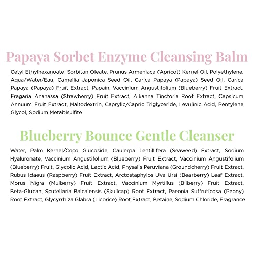 Glow Recipe Double Cleansing Kit for Glowing Skin - Includes Exfoliating Papa...