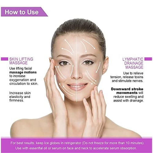 Glowgenics Facial Ice Globes face massage balls roller tool Beauty skin care ...