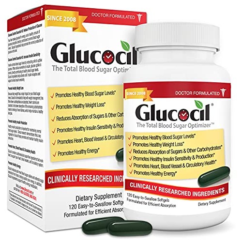 Glucocil – The Total Blood Sugar Optimizer, Over 1 Million Bottles Sold, Prem...