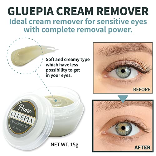 Eyelash Extension Glue Remover GLUEPIA Prime Cream Remover 15g/Easy to Contro...