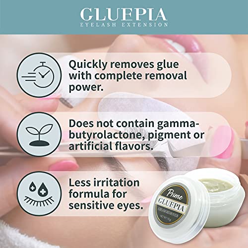Eyelash Extension Glue Remover GLUEPIA Prime Cream Remover 15g/Easy to Contro...