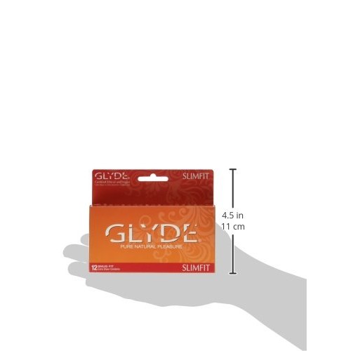 GLYDE Slimfit Premium Small Condom - 12 Snugger Fit Condoms - Natural and Non...
