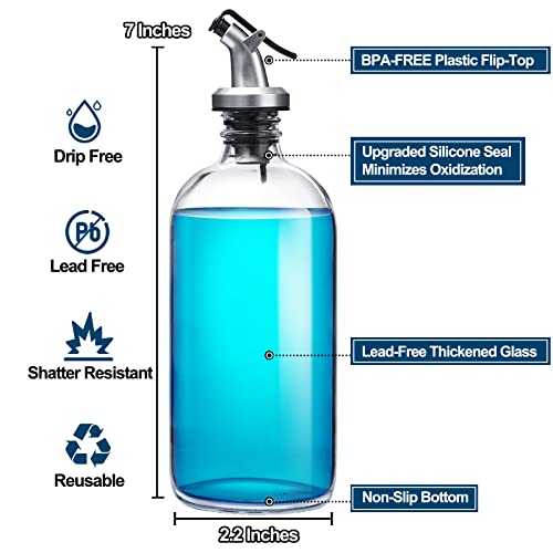 GMISUN Mouthwash Dispenser, 2 Pack 16oz Glass Mouthwash Decanter for Bathroom...