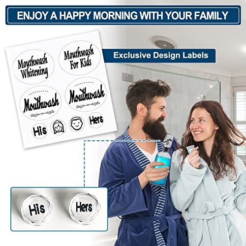 GMISUN Mouthwash Dispenser, 2 Pack 16oz Glass Mouthwash Decanter for Bathroom...