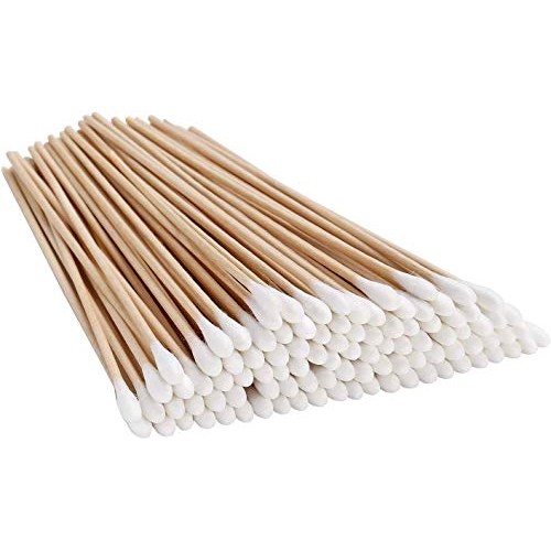 Gmark 200pcs Count 6" Cotton Swabs Wooden Sticks Cotton Tipped Applicator GM1...