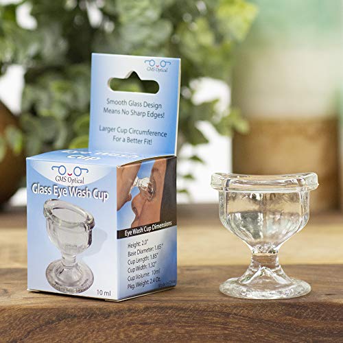 GMS Optical Glass Eye Wash Cup - Soothing Relief from Allergens, Irritants, M...