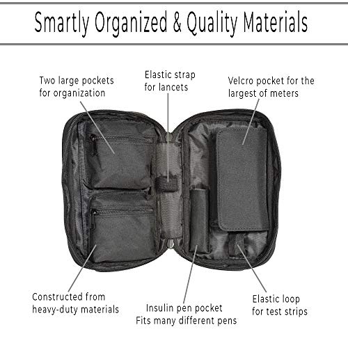 ChillMed® Companion Glucose Meter Case Diabetic Supply Bag an Organizer for T...