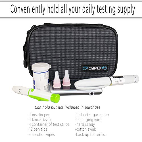 ChillMed® Companion Glucose Meter Case Diabetic Supply Bag an Organizer for T...