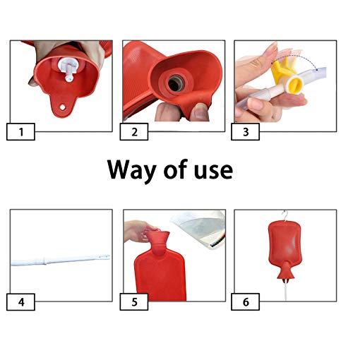 GNEGKLEAN Coffee Enema Bag Kit - 5.0ft Silicone Hose 2L Enemas at Home Water ...