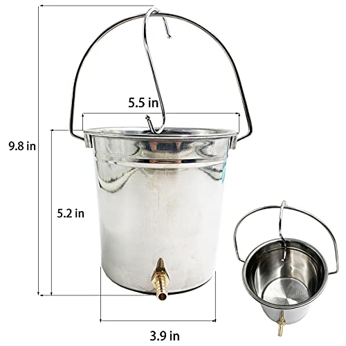 GNEGKLEAN Enema Kit Stainless Steel 1.5 Quart Capacity Bucket – 6.0ft Long Si...